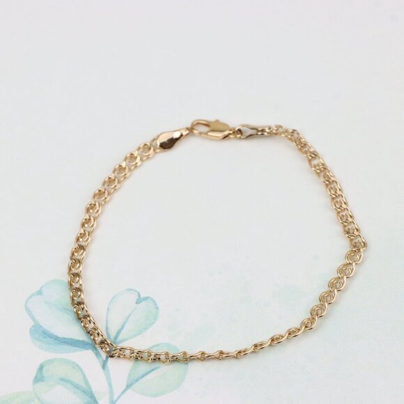 "Elegant Rose Gold Plated Link Chain Bracelet for Women, XPBL0877 - Picture 3 of 12